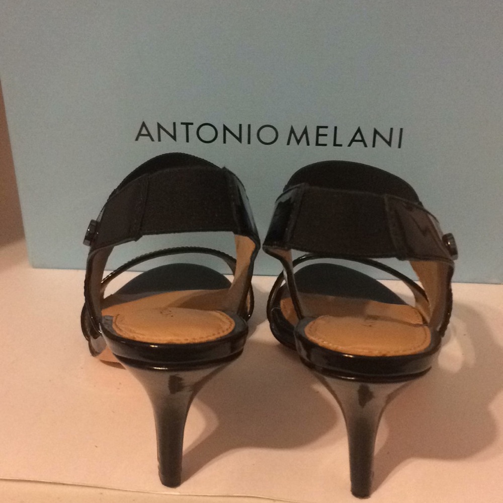 FINAL SALE Antonio Melani Size 6 EUC in Box Blk Patent Heels - Picture 3 of 4
